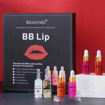 BB Lips Ampoule Serum Starter Set Semi-Permanent BB Lip Gloss Tinted Pigment Lasting Moisturizing For Lip Care Glow Free Shiping 6