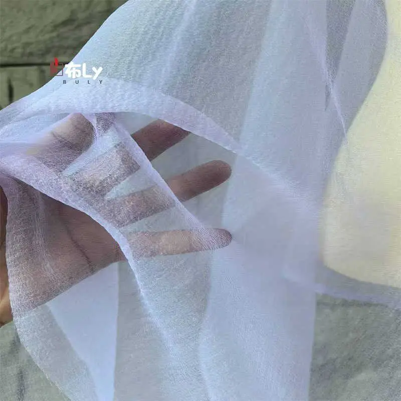 디자이너 웨딩 드레스 퍼프 스커트 수제 DIY 재봉 재료용 주름 투명 버블 메쉬 원단