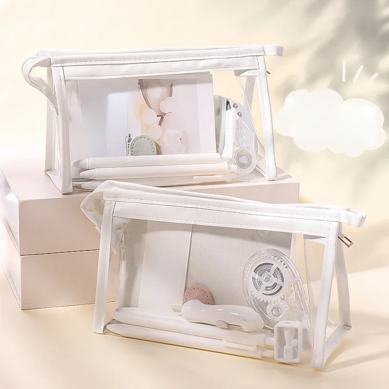 투명 스토리지 뷰티 케이스, 메이크업 파우치, PVC 가방, 여행 정리함, 미용사 화장품 홀더, 투명 메이크업 케이스