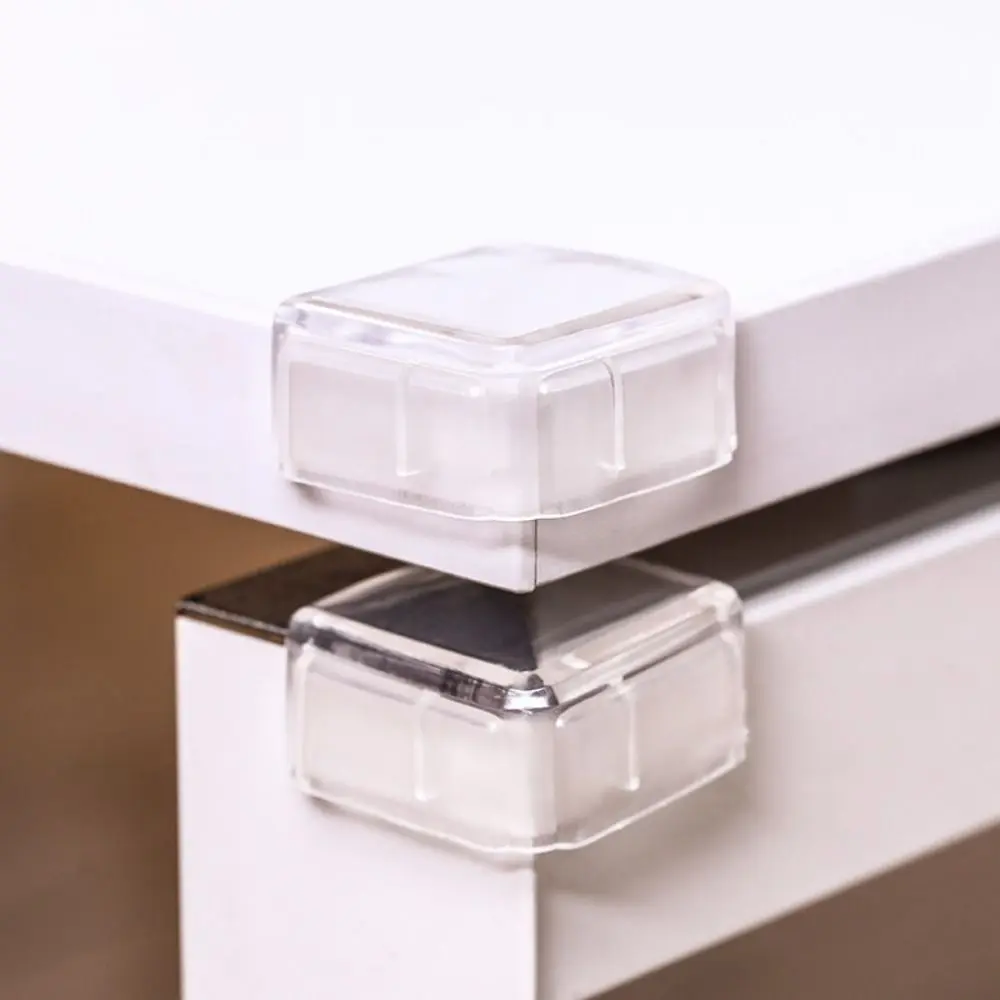 

4Pcs Transparent Corner Protector Edge Protection Cover Silicone Protector Square Corner Guard Baby Proof Bumper Cushion
