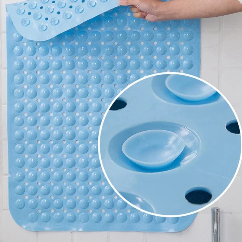 Extra Long Anti-Slip Bath Tub Mat – Transparent Antibacterial Shower Mat, Machine Washable for Kids & Seniors 4