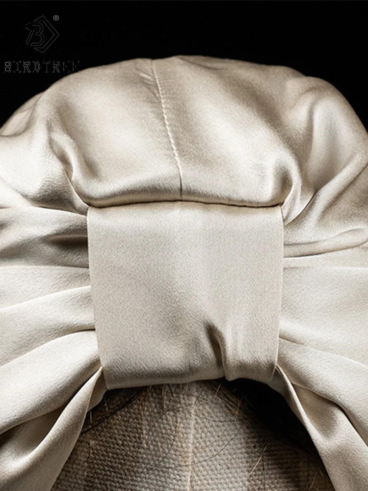 Ixydor Bonnet De Nuit Soie 22 Momme 100% Mûrier Double Couche - Grand Cache-Cheveux Réglable Noir