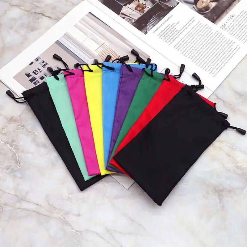 5 PCS 부드러운 방수 안경 가방 Drawstring 방진 선글라스 케이스 포켓 안경 천 파우치 안경 액세서리