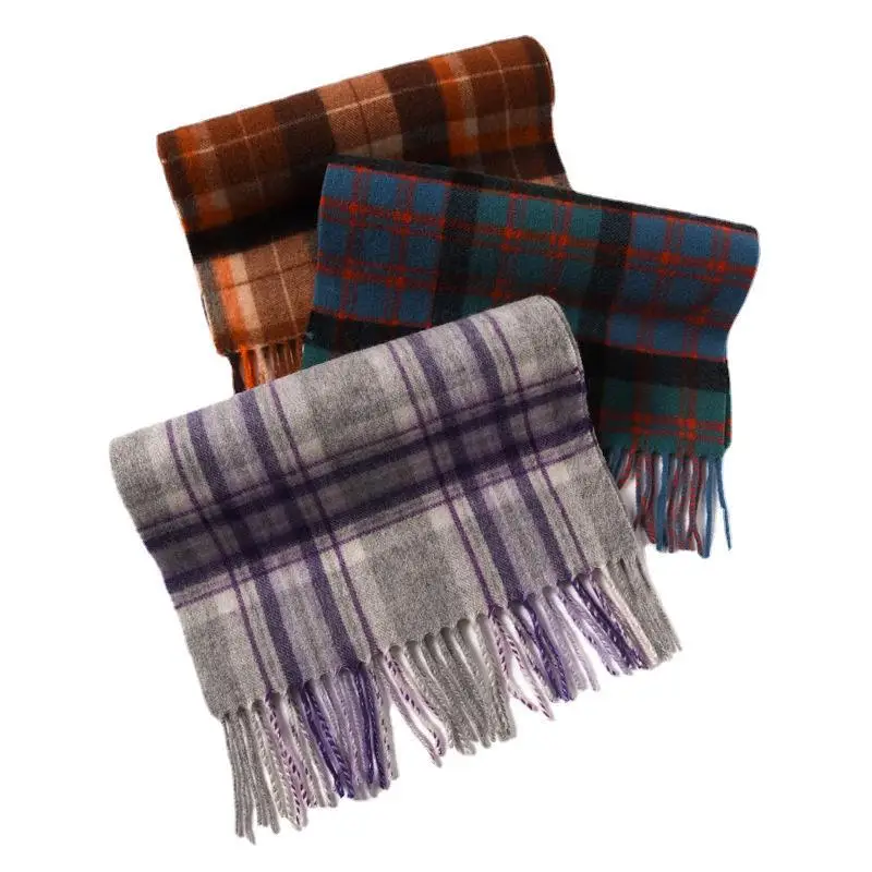 Thick Long Woolen Scarf for Women Winter Fashion Warm Geometric Pattern Versatile Gift for Couples Unisex Wrap Scarf - Image 5