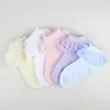 3 Pairs Cotton Lace Ruffle Princess Mesh Breathable Socks Children Ankle Short Sock White Pink Blue Baby Girls Kids Toddler 5
