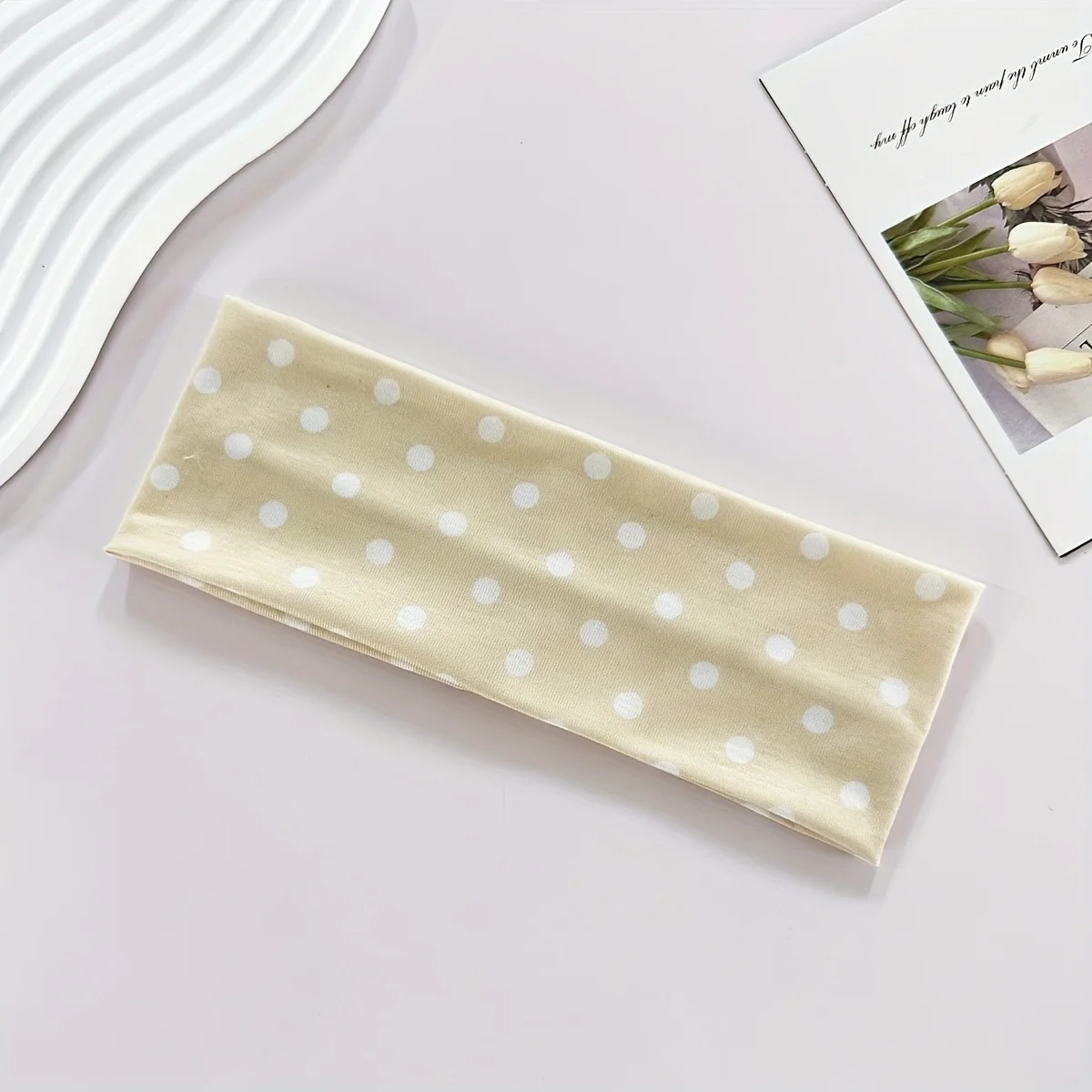 3 Stück Polka Dot Yoga-Stirnband, elastisch, modisches Stirnband mit Punktmuster, Make-up-Stirnband, Sport, Fitness, schweißabsorbierende Haarbänder für Frauen – Detail 7