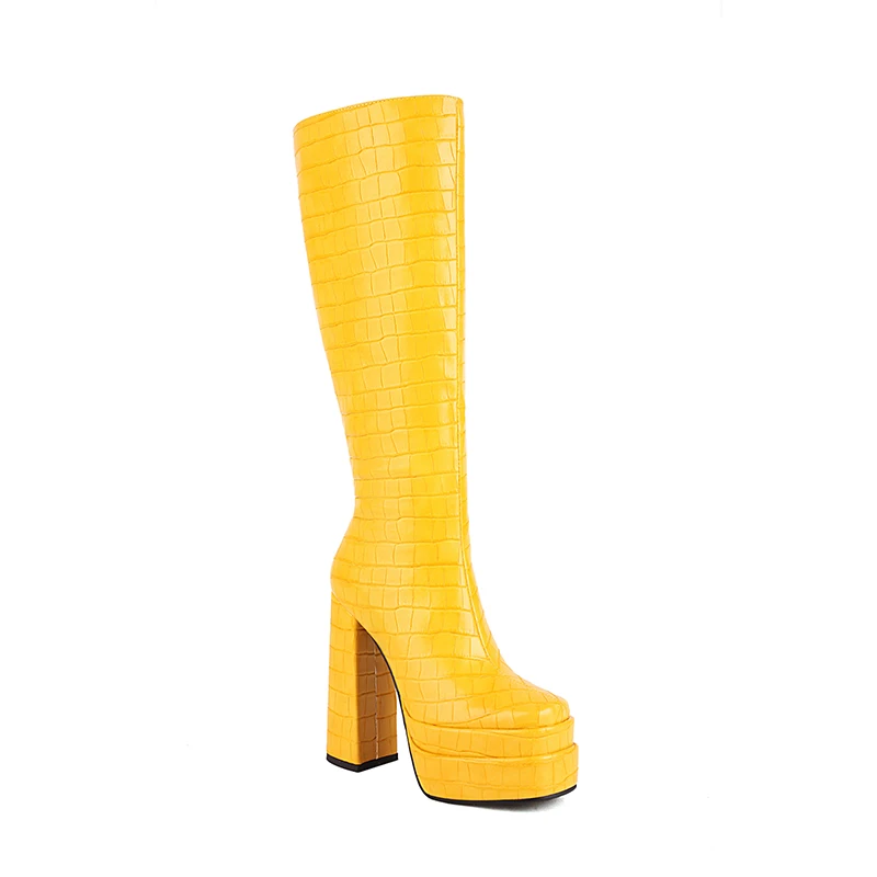 YELLO M PLATFORM SHORT BOOTS 厚底 YELLO / TOKYO BLACK PLATFORM SHORT BOOTS