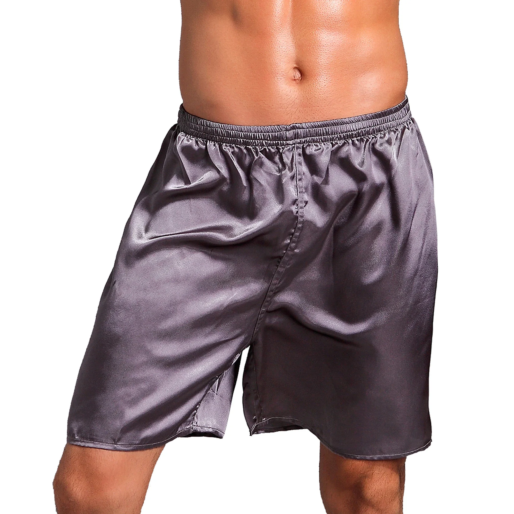 Mens Pajamas Shorts Summer Five Points Home Sleep Shorts Simulated Silk Loose Casual Beach Shorts Pajama Pants Men Sleep Bottoms