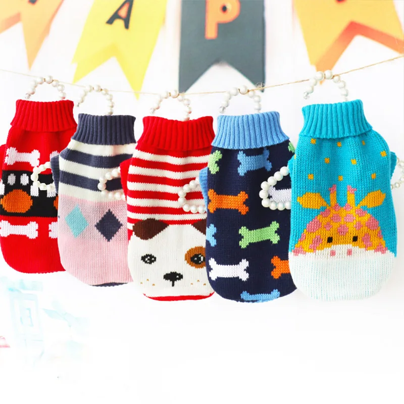 Winter Dog Sweater Cat Pet Clothes For Small Dogs Knitted Clothing Christmas Dog Coat Jacket Puppy Pet Outfits For D