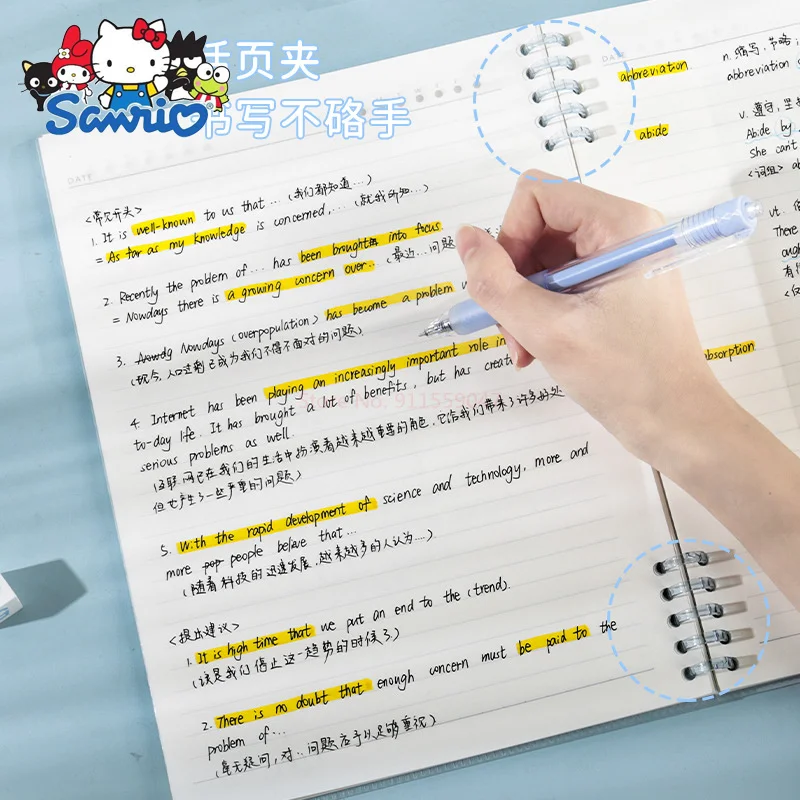 Sanrio a5 b5 Cadernos Kuromi Cinnamoroll Notepad Diário Semanal Agenda Planejador Folhas Soltas Livro Papelaria Material Escolar Pcs - Imagem 3