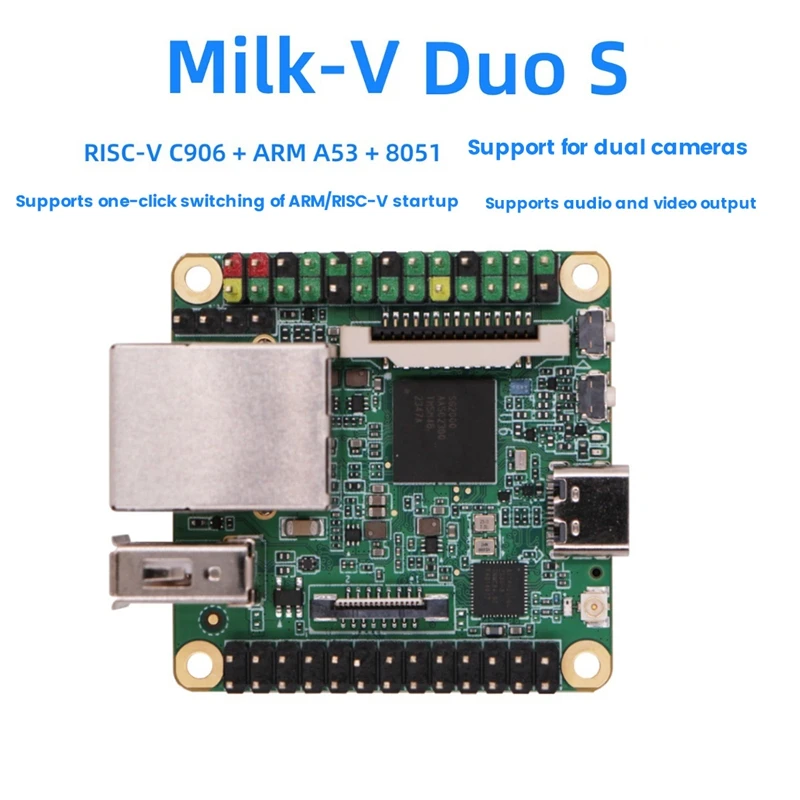

MOOL молоко-V Duo S 512M-WIFI макетная плата, Linux Wifi6/BT5 100 Мбит/с сетевой порт молоко-V Duo S 512 Мб SG2000 модуль