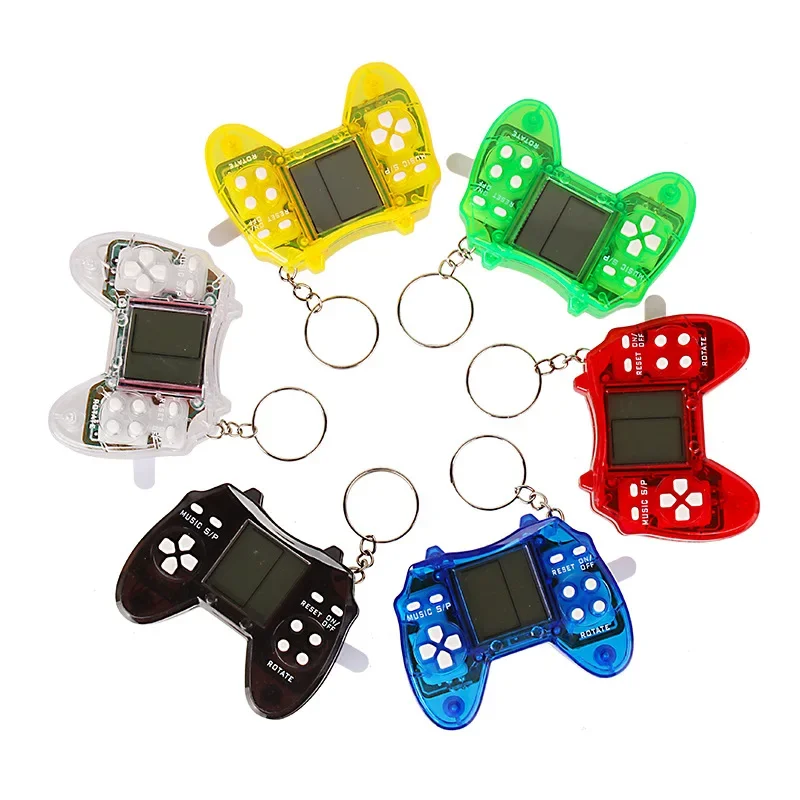 

1Pcs Portable Pocket ABS Key Chain Ring Mini Electronic Handheld Game Console Built-in 26 Classic Brick Games for Kids Toys Gift
