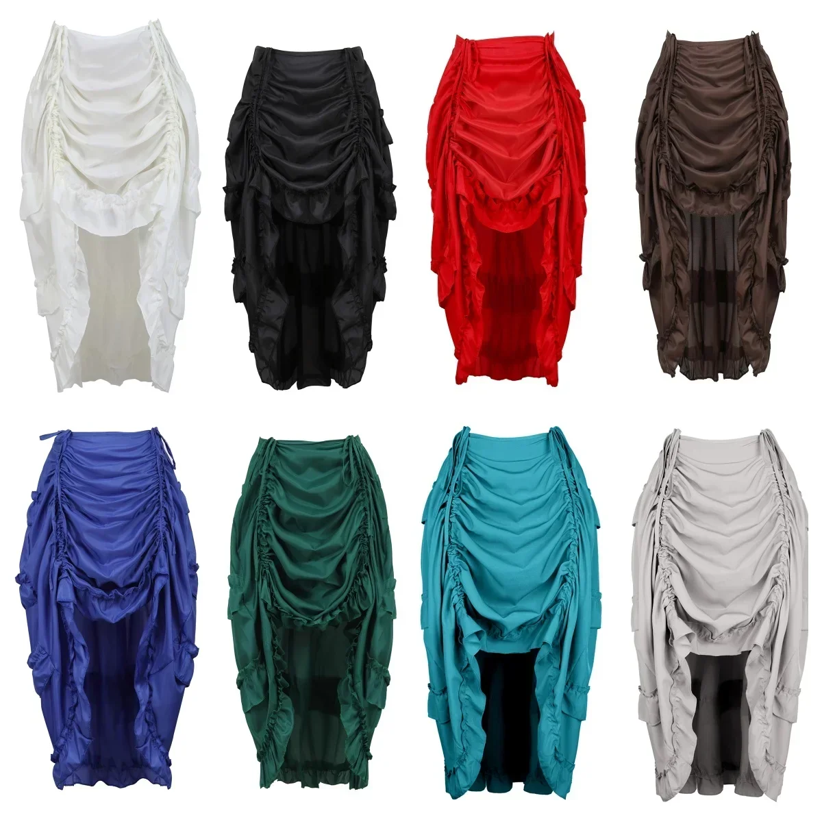 Women Gothic Punk Skirts Vintage Irregular Tulle Dress Womens Pirate Skirt Burlesque Party Costumes Corset Accessories Plus Size women skirts