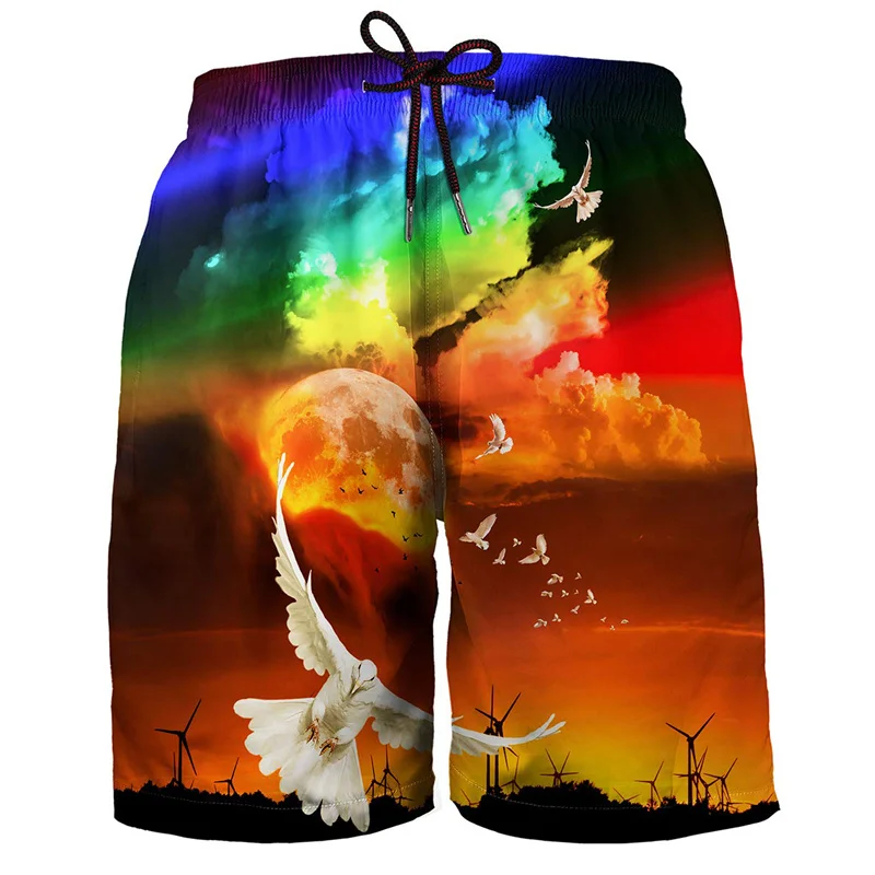 Hawaiian 3d Print Plants Beach Shorts For Men Boys Quick Dry Surf Board Shorts Bathing Suit Casual Summer Swimming Trunks 5