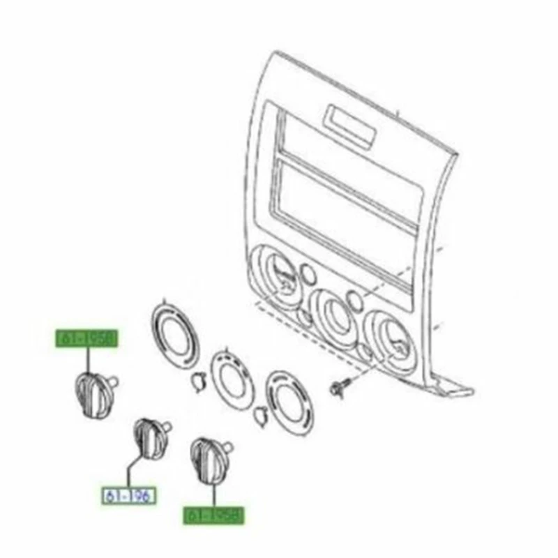 For Ford Ranger PK 2009-2011 Heater Control Knobs (Set of 3) UB9B61195