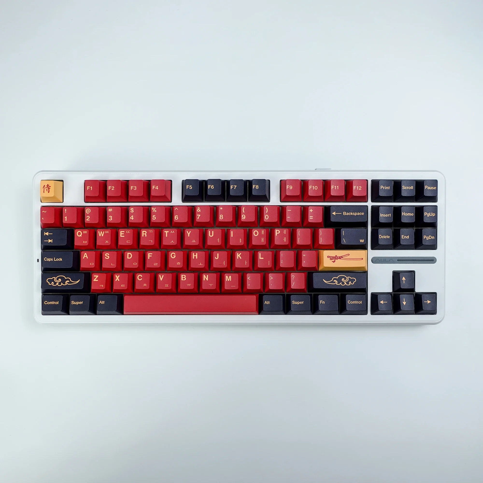 KBDiy PBT Red Samurai Keycap Cherry Profile Mechanical Keyboard