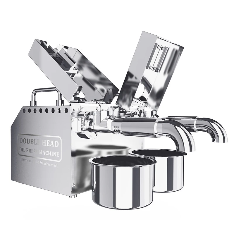 Intelligent Stainless Steel Oil Press Household Double Head Oil Press Sesame Oil Peanut Oil Extraction Machine 6