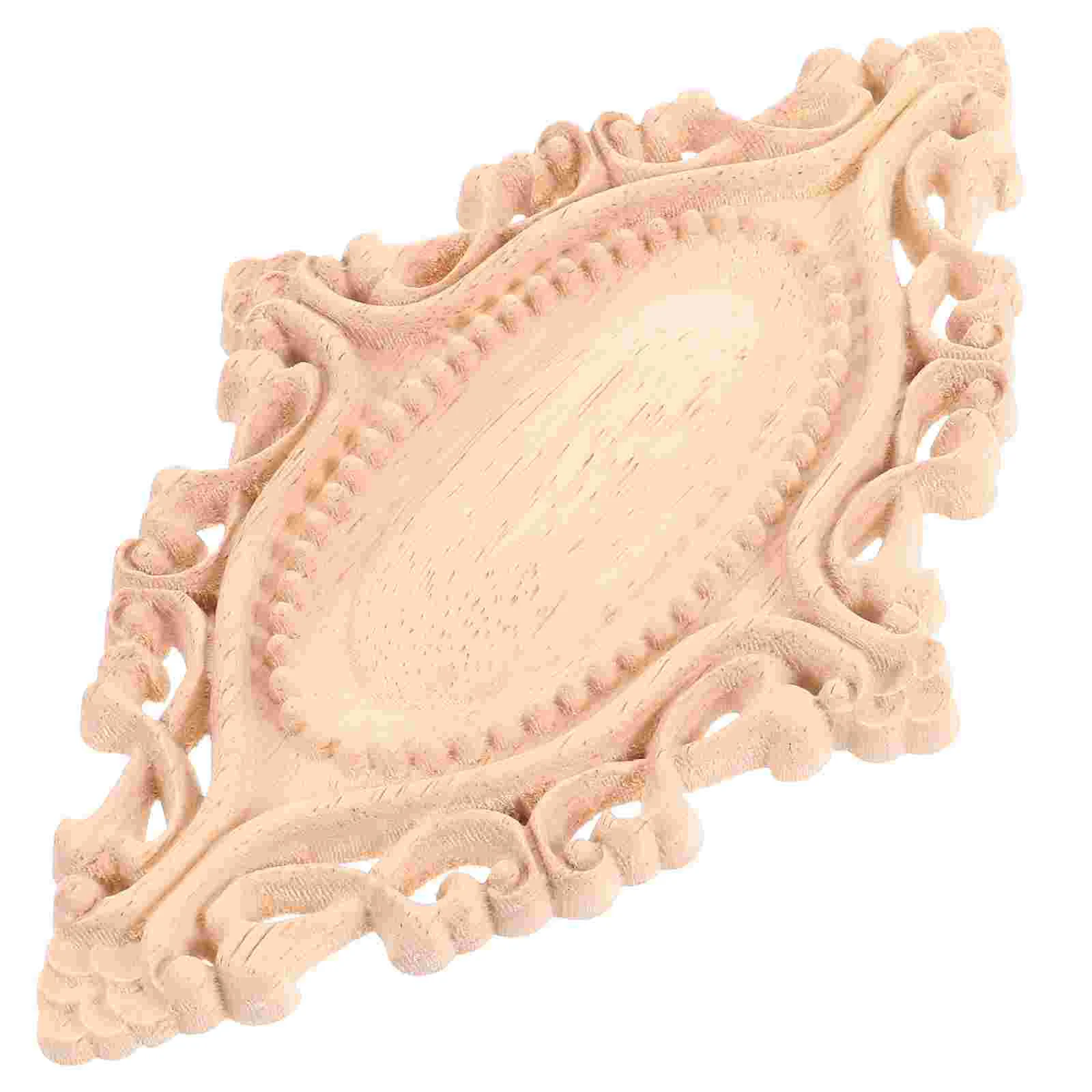 

Wood Appliques for Doors Wooden Carved Decor Decorate Unfinished Unpainted Carving Rubber and Onlays Furniture
