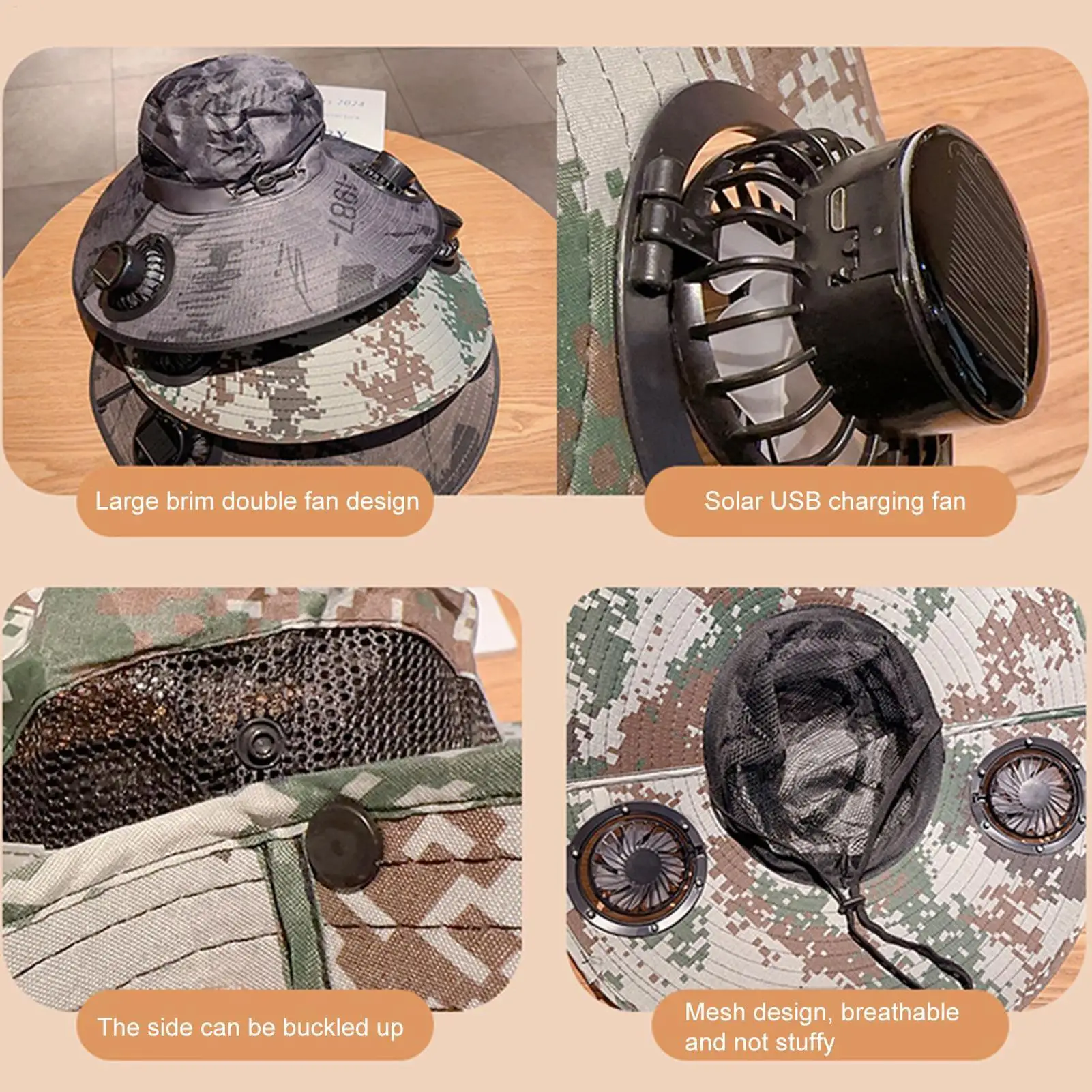 Double Fan Sun Hat For Men Summer Outdoor Fishing Sun Protection Visor Fisherman Hat 15CM Wide Brim Breathable Bucket Hat Male