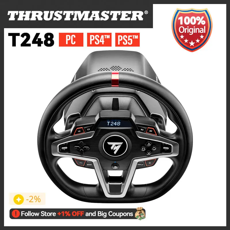 Thrustmaster T248 Corrida Roda Para Ps5 Ps4 Jogo Console Novo Sistema  Híbrido 25 Botões De Ação Para Playstation 5 Playstation 4 Pc - Rodas -  AliExpress