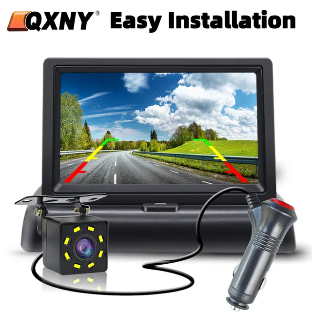 Caméra de recul de voiture, moniteur LCD pour véhicule, vision nocturne, système de stationnement vidéo, barrage, installation facile, 4.3 ", 5" 1