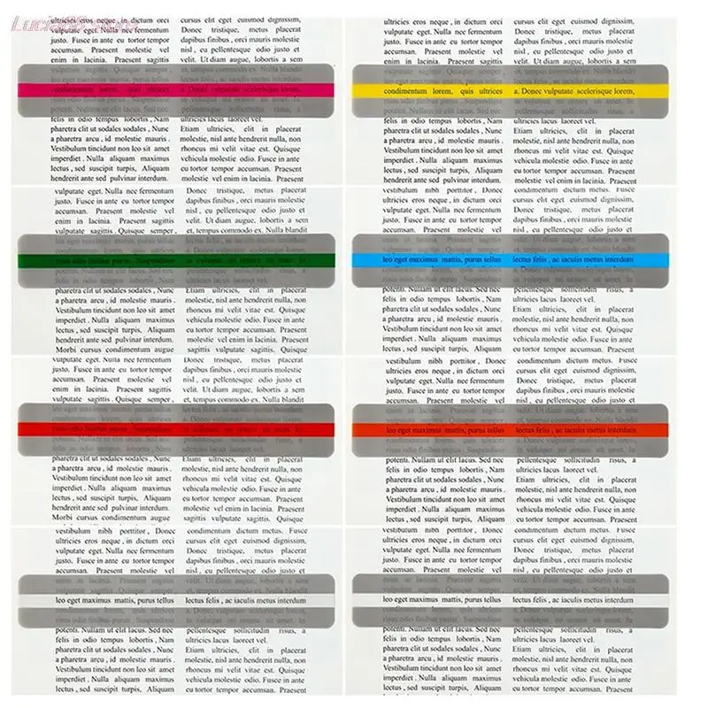 Bookmarks stationery supplies 6Pcs Guided Reading Strips Highlight Colored Overlays Colorful Bookmark Reading Tracking Rulers For Dyslexics