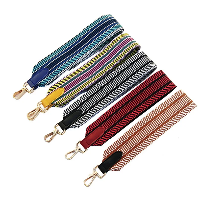 Women's Bag Striped Replacement Strap Embroidery Accessories for Handbags New Ethnic Style Shoulder Strap
