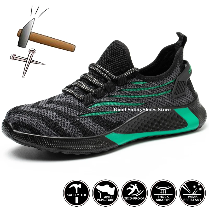 Work Safety Shoes Men Women Work Sneakers Breathable Indestructible Puncture-Proof Steel Toe Safety Boots safety shoes