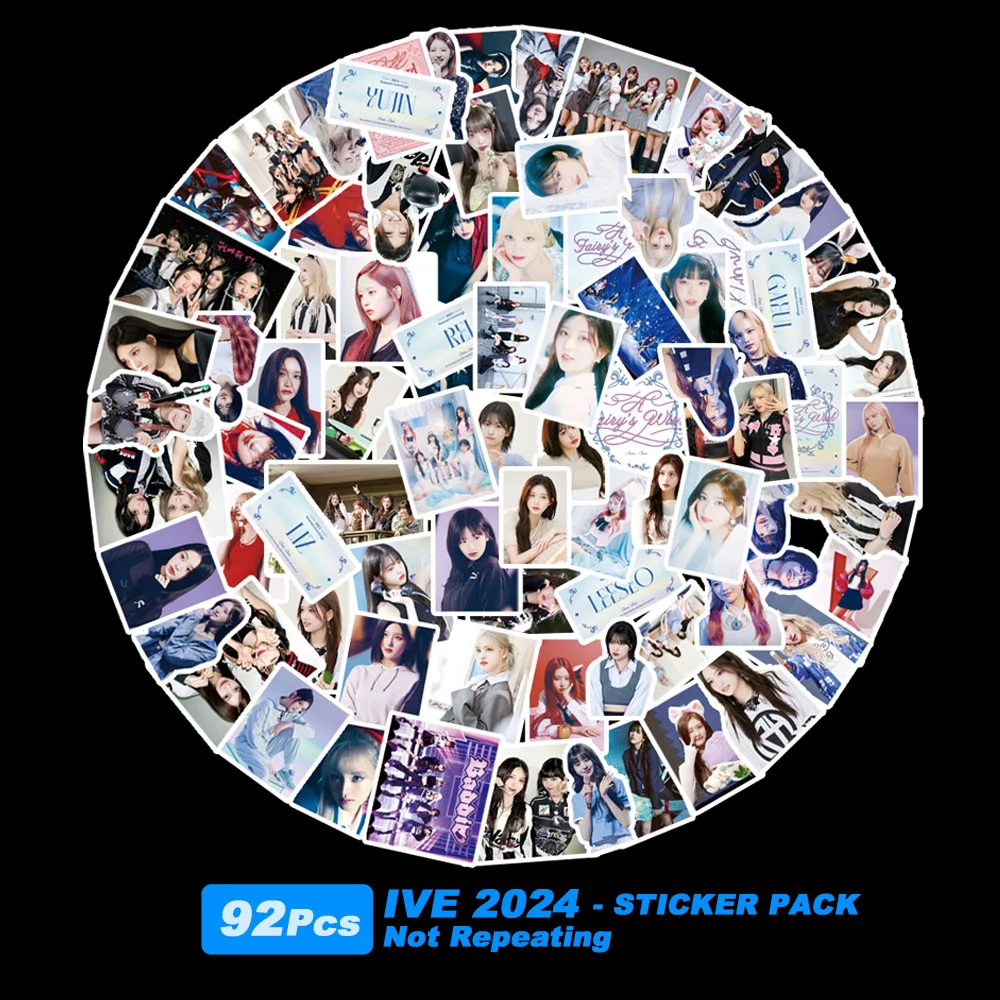 100pcs/set Kpop IVE Sticker Postcard New Album Korean Fashion Cute Group Idol Cards Photo Prints Pictures Fans Gift