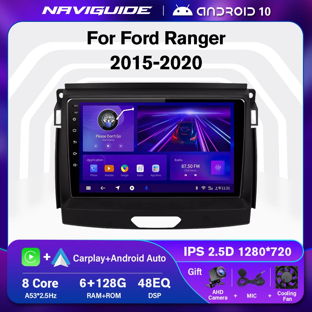 

Автомобильный радиоприемник IDE P1 DSP Android 10 для Ford Ranger 2015-2020 RDS GPS-навигация стерео Мультимедийный видеоплеер No 2 Din DVD