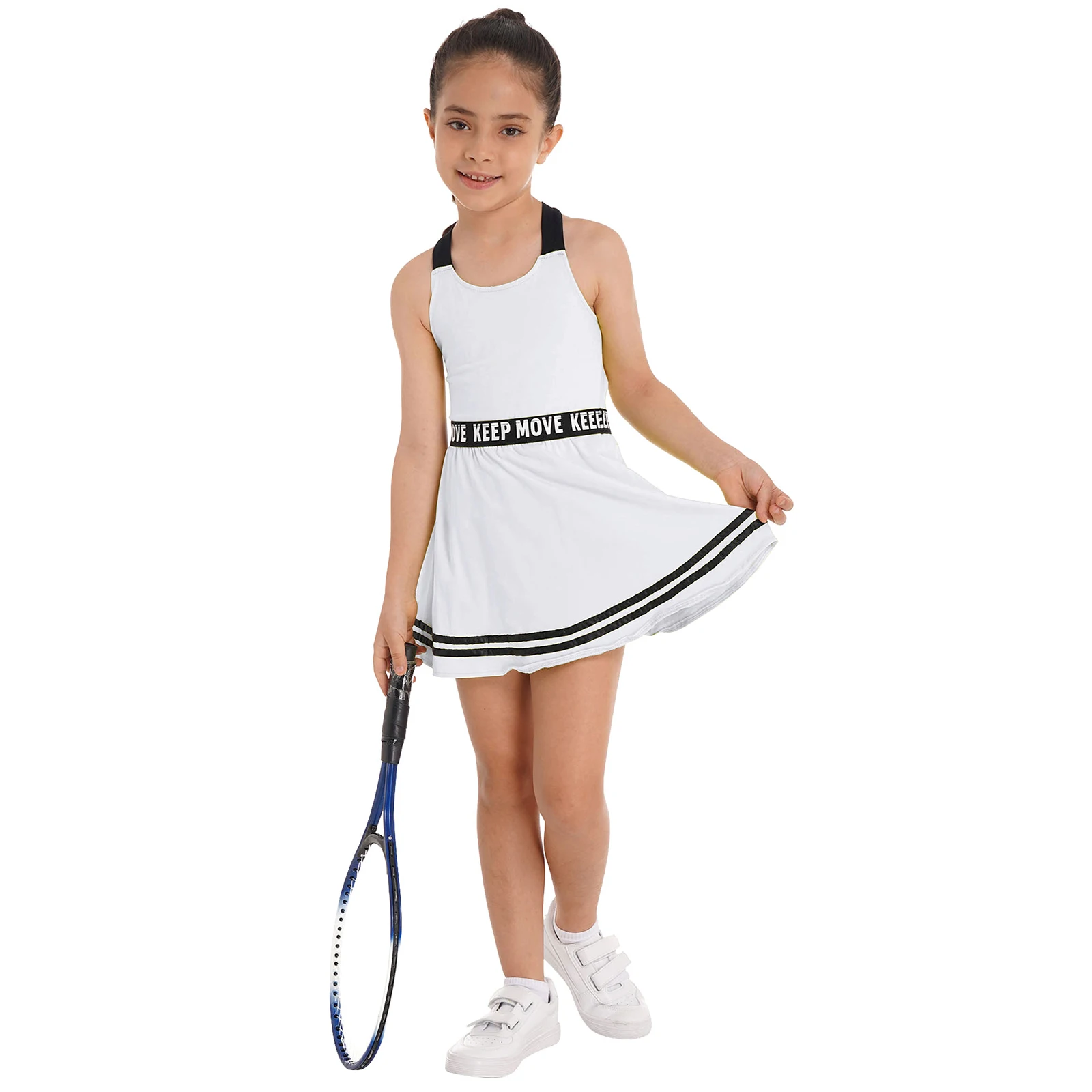 Vestido Esportivo Para Meninas Com Shorts Embutido - Golfe E Tênis