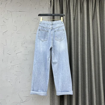 Spodnie Damskie Jeans - Luźne - Proste 4