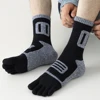 3 Pairs Fleece Toe Socks Men Autumn Winter Warm Five Finger Socks Man High Quality Cotton Sports Crew Socks Running 2