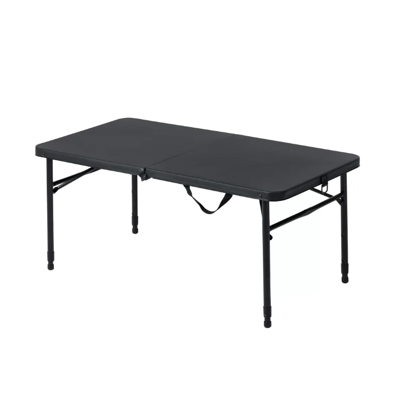 

40"L X 20"W Plastic Adjustable Height Fold-in-Half Folding Table Includes Built-in Carry Handle for Easy Transportation Party