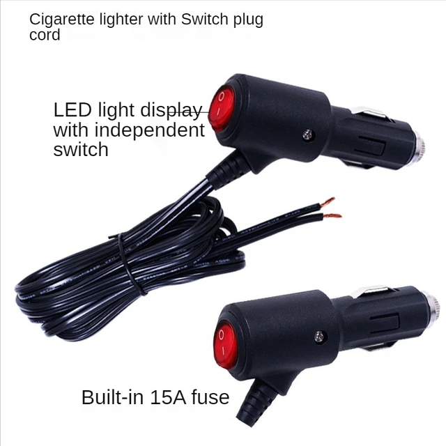 3m Car Cigarette Lighter Extension Cable With Switch 12V 15A Car Cigarette  Lighter Plug Socket Extension Wire Car Accessories - AliExpress