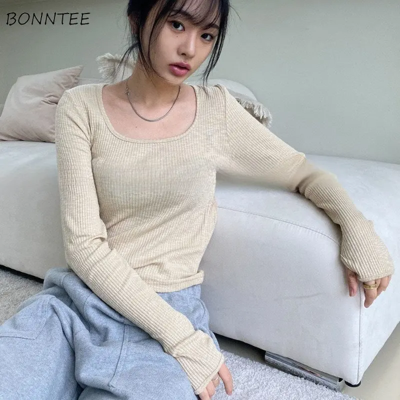 

Pullovers Women Minimalist All-match Comfort Spring Prevalent O-neck Korean Version Female Lazy Style Slim Hotsweet Casual New