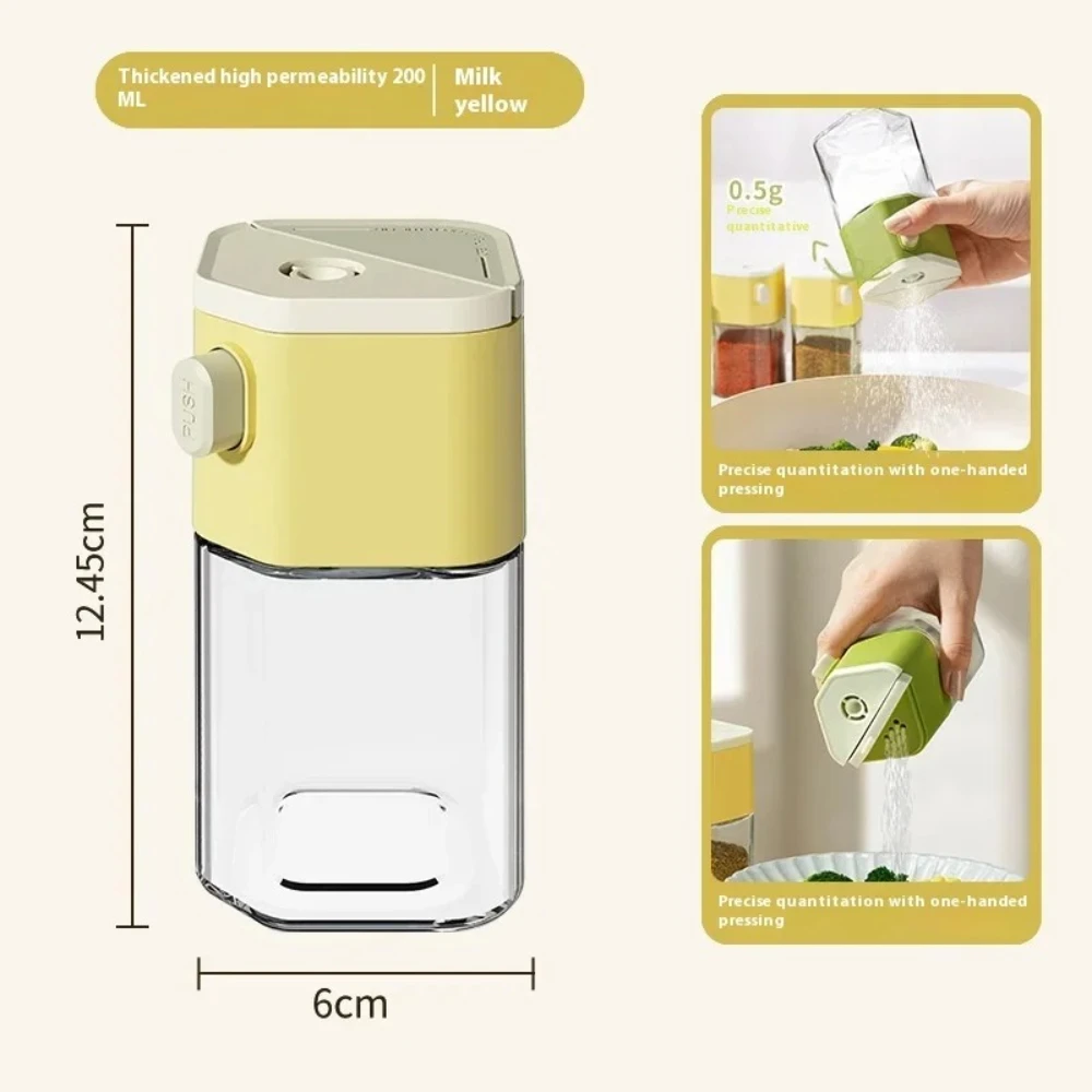 Kitchen Quantitative Salt Bottle Spice Can Pepper Chili Powder Jar Glass Seasoning Tank Sealed Moisture-proof Kitchen Gadgets LI