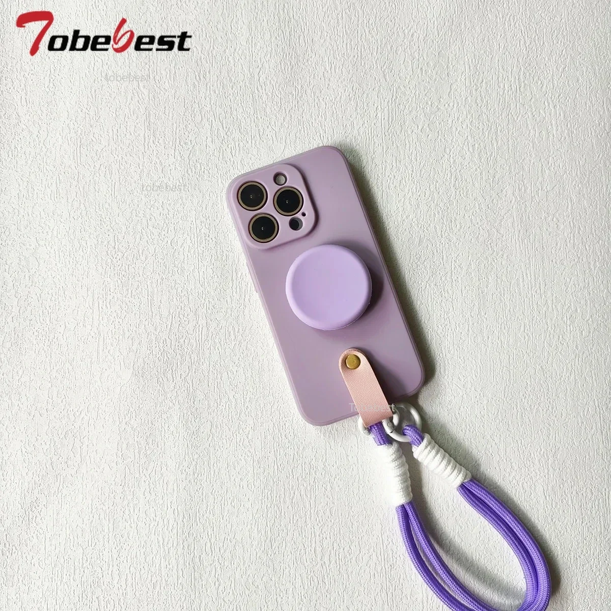 Silicone Phone Case with Lanyard Wrist Strap and Stand 기능