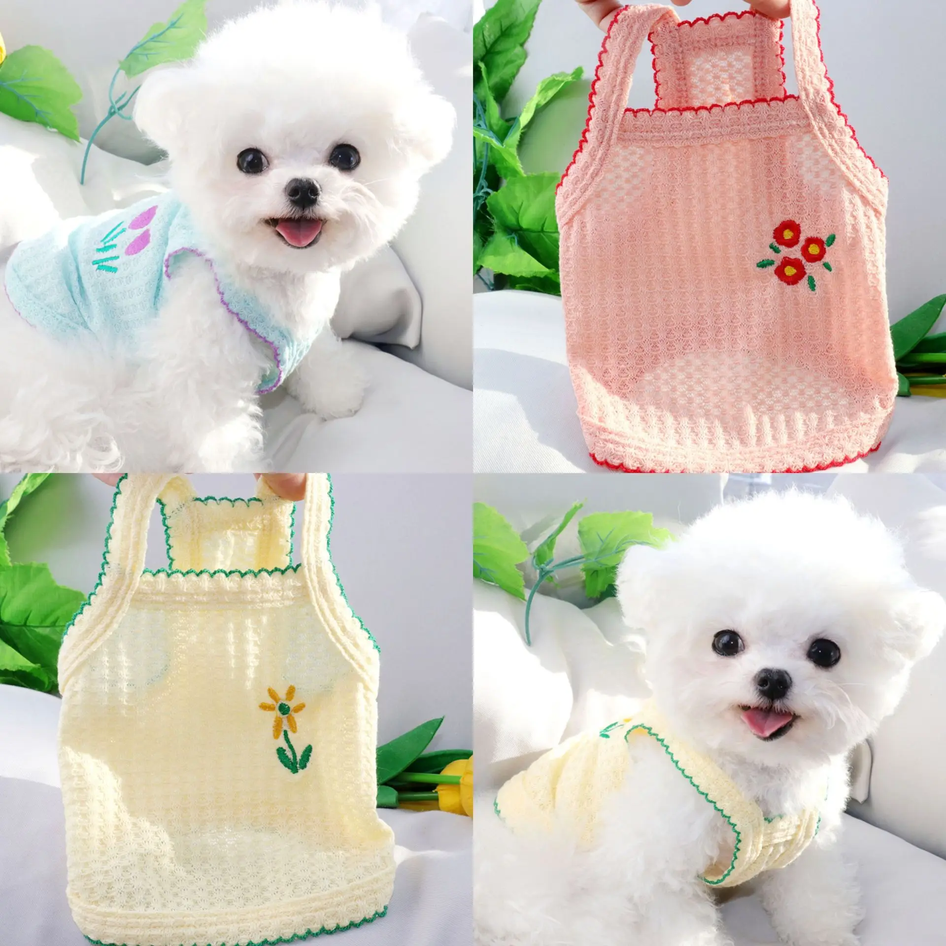 

Summer Sling Bichon Teddy Yorkshire Poodle Cat Small Dog Pet Dog Clothes Vest Pet Dog Dress Dog Products Vest for Dog Costume
