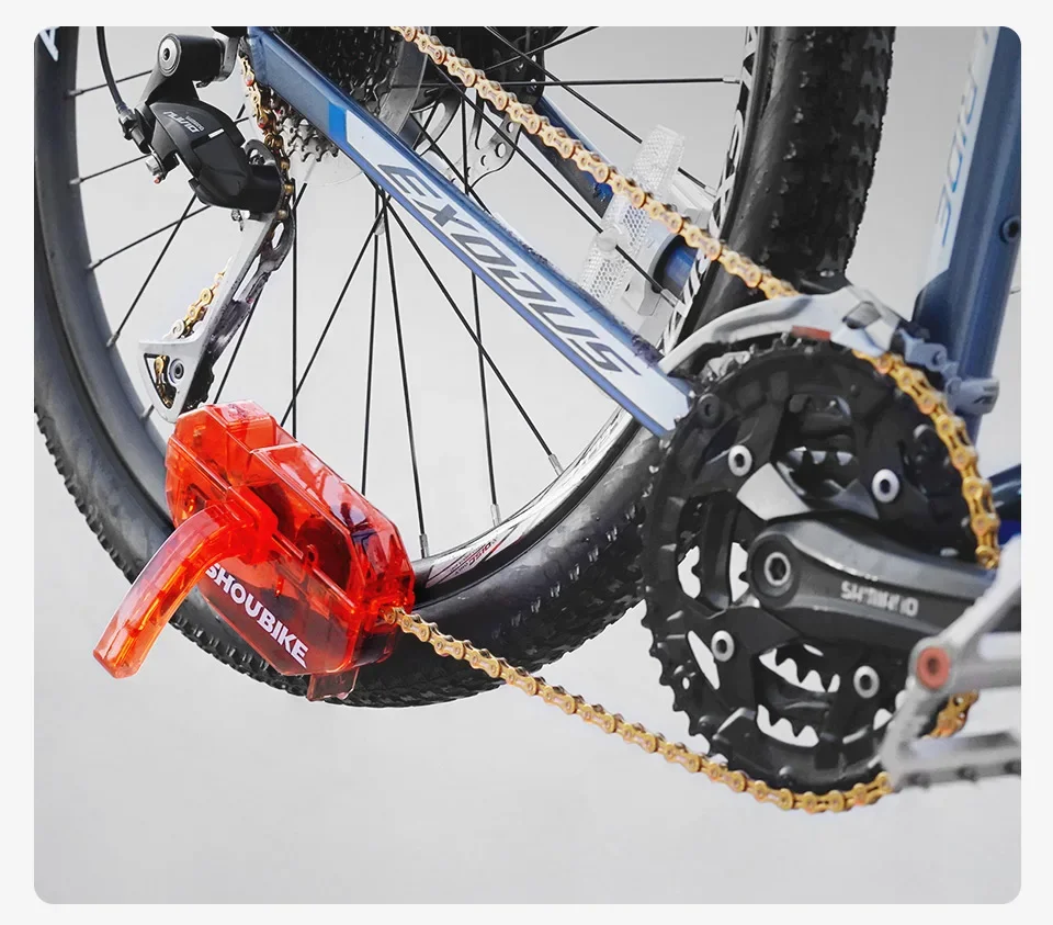Description Picture 4 of itemBicycle Red Chain Cleaner Bike Chain Cleaning Tool Cycling Scrubber Washer Tool Mountain Bike Washing Kit Bicycle Accessories