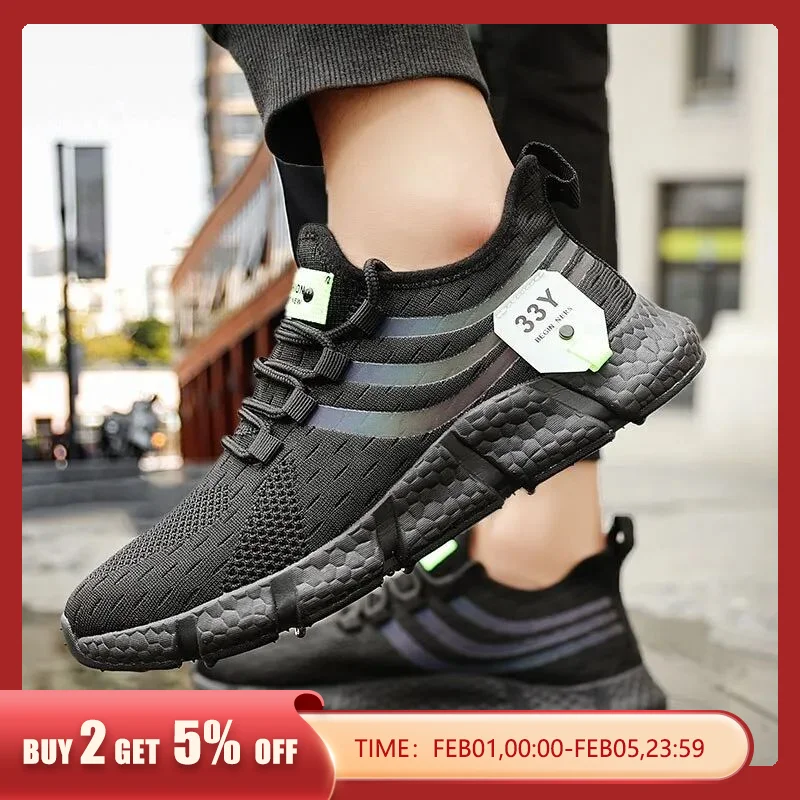 Zapatos transpirables para hombre, zapatillas de correr clásicas para hombre, zapatos de malla cómodos y ligeros para exterior