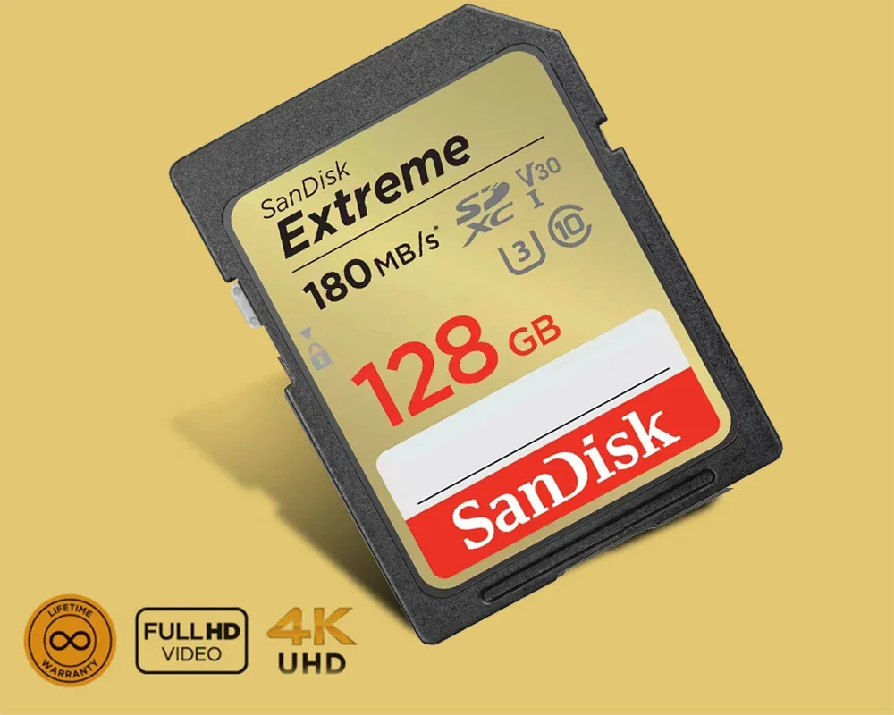 SanDisk 익스트림 프로 메모리 카드, SD 카드 클래스 10 U3 V30 UHS-I 64G SDXC 플래시 카드, 1080p 3D 풀 HD 카메라용 4K UHD, 256GB, 128GB