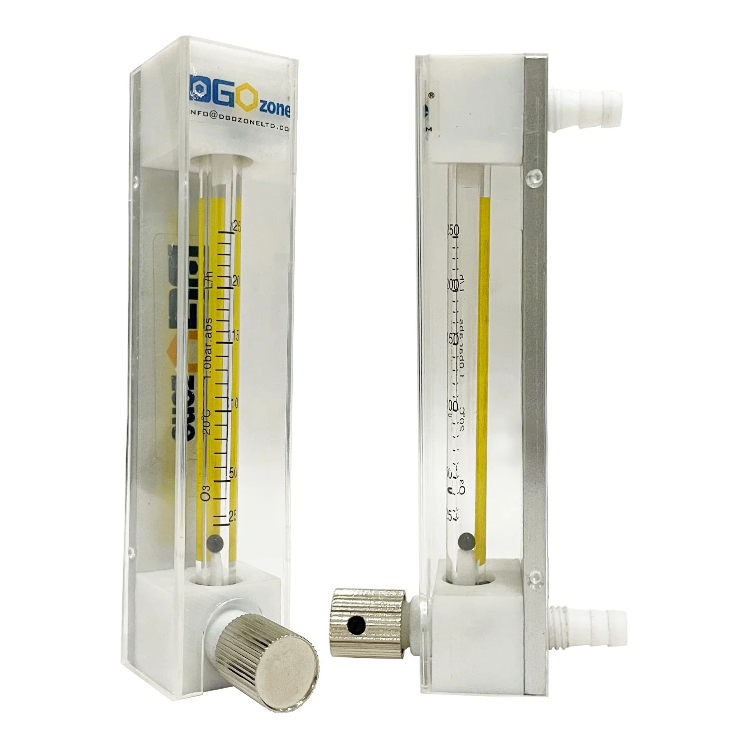 Yyhc25-250LPM Portable Ozone Flow Meter With Valve Ozone Resistance Rotameter PVDF Barb Connector Fitting Gas Flowmeter For Ozon