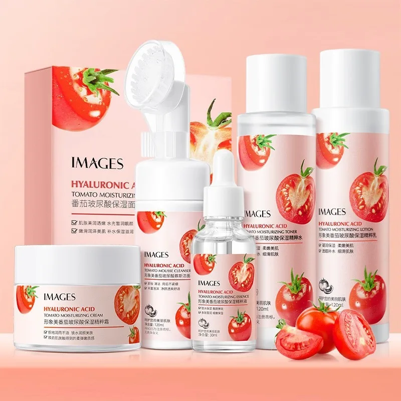 Face Wash Facial Mud Mask Anti Wrinkle Face Serum Tomato Hyaluronic Acid Essence Skin Care Deep Cleansing Moisturizing Hydrating Toner Lotion Face Mask
