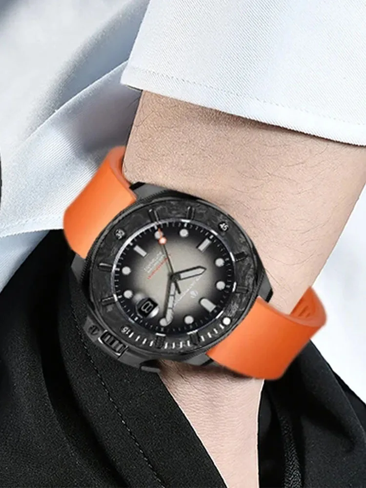 Woda z włókna węglowego 45MM głębokie nurkowanie męskie luksusowe luźny zegarek NH35 automatyczne mechaniczne szafirowy zegarek 500M wodoodporne