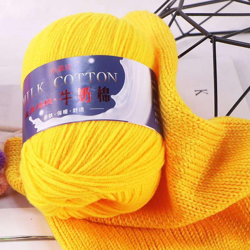 Milk Cotton Yarn, 3 Ply Knitted Wool, Hand-crocheted, Baby Scarf, Hat, Sweater, Soft Wool, Crochet Supplies, 50g Roll 4