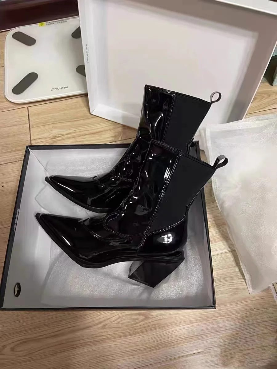 Damen Stiefel Schwarz - Chelsea Boots Mit Rutschfester Sohle