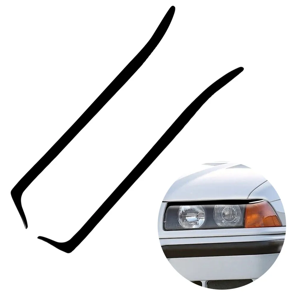 2Pcs Car Front Headlight Lamp Eyelid Eyebrow Cover Trim Carbon Fiber For 3 Series M3 E36 1992-1998 car headlight stickers