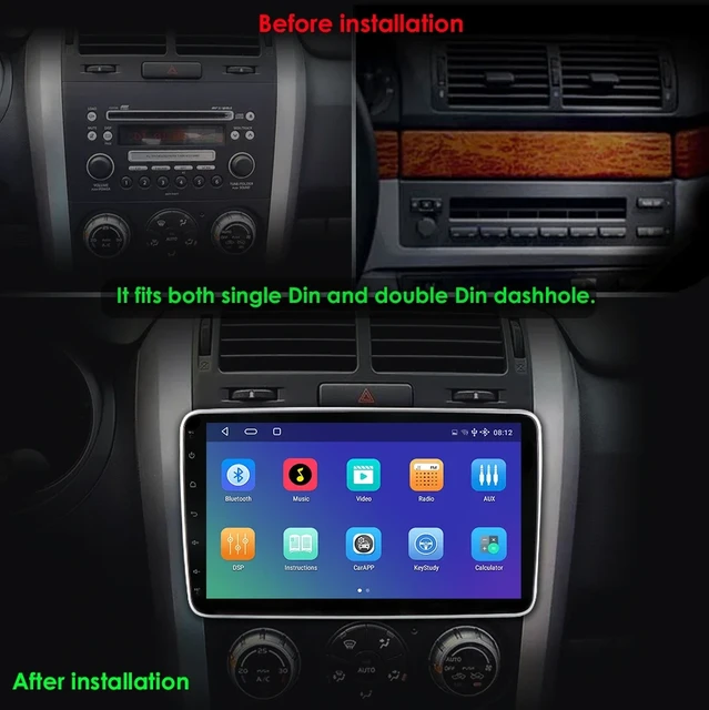 Radio estéreo de coche Android de 10.1 pulgadas, GPS, doble DIN, rotación  manual universal, reproductor multimedia 360, pantalla QLED de 1280 x 720