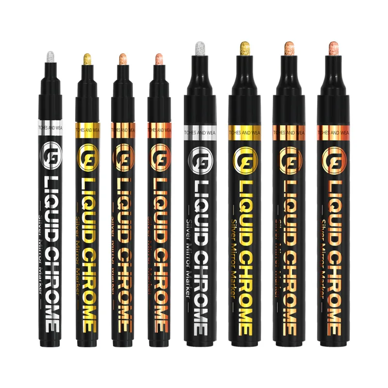 Electroplating Mirror Paint Pen Hand-repair Chrome-plated Metal Waterproof Tire Ceramic Touch-up Paint 1mm 2mm 3mm paint marker pen markers pen paint pen marker pens art marker pen